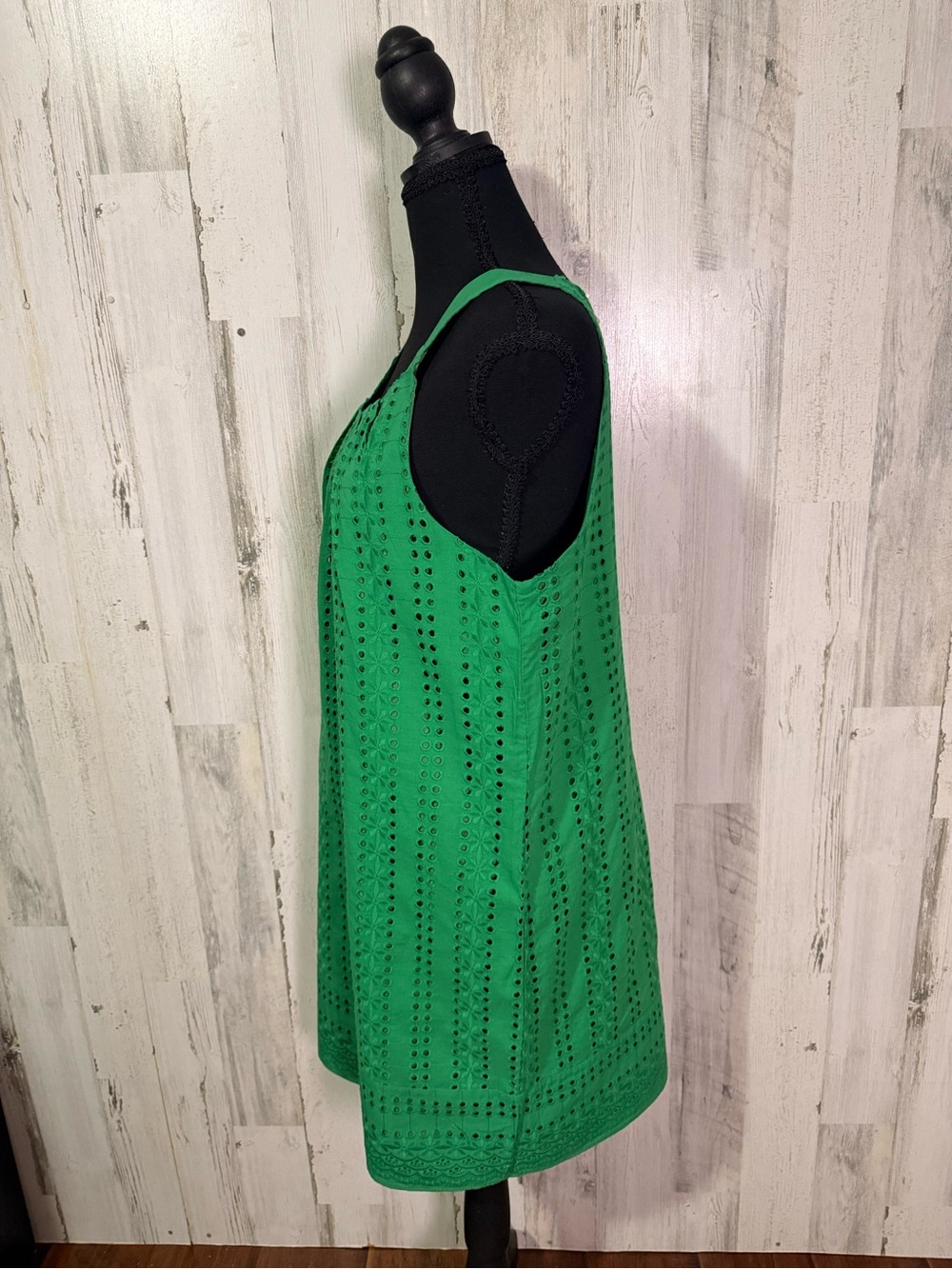 Isabel & Nina Green Eyelet Sleeveless Dress Size 12 100% Cotton - Picture 5 of 9